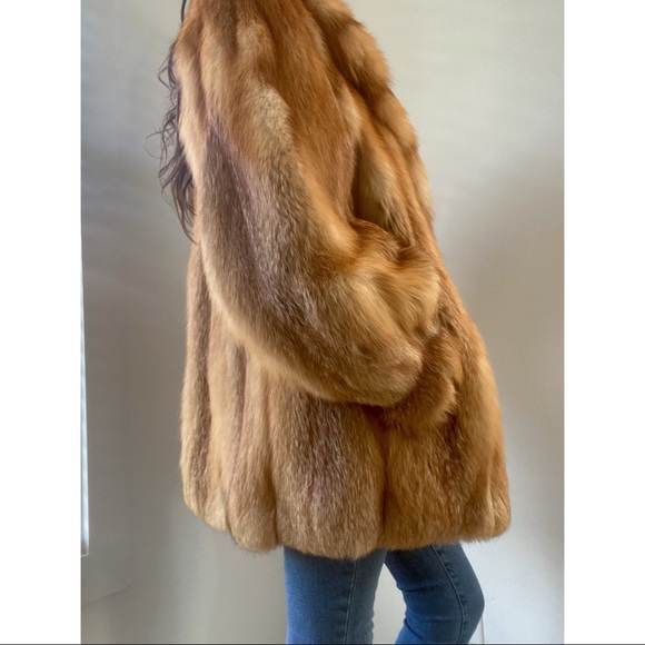 Vintage Red Fox Fur Stroller coat - Picture 7 of 11